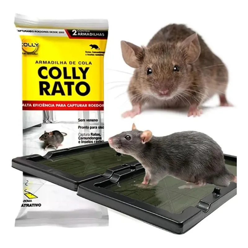 2x Armadilhas Super Colantes Para Ratos Placas De Cola 2 Pla