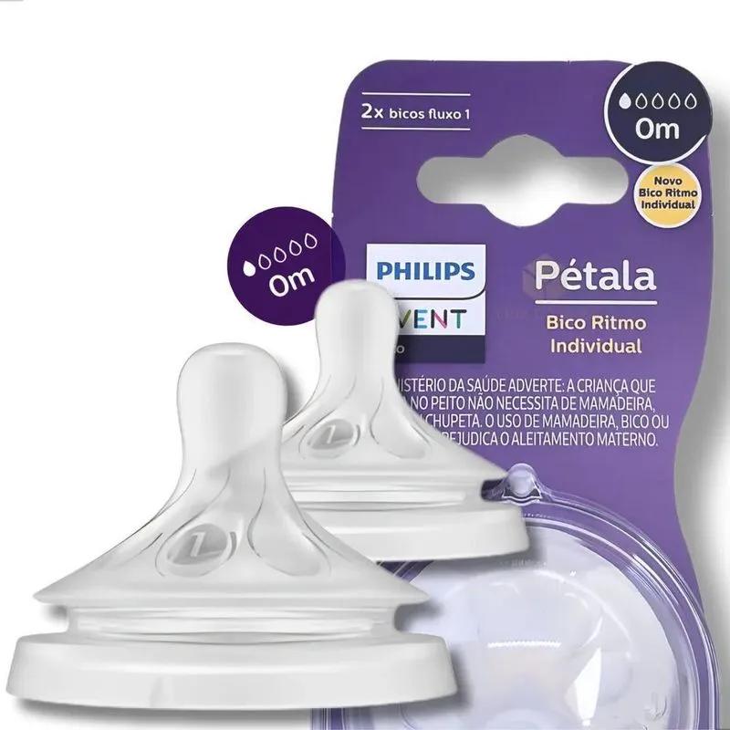 Bico Mamadeira Avent Pétala 3.0 Nº1 - 0m 2 Unidades Philips