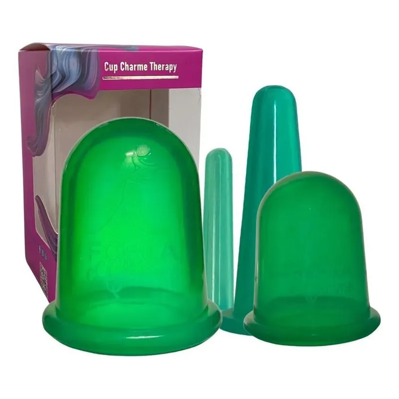 5x Ventosa Silicone Facial Corpo Massagem Estética Kit4 Cupp