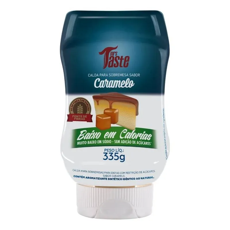 5x Cobertura Calda Caramelo Para Sorvete Zero Açúcar Mrs Tas