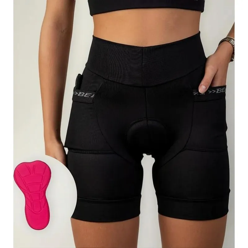 10x Bermuda Ciclista Feminina Forro Com 2 Bolsos Short Bike