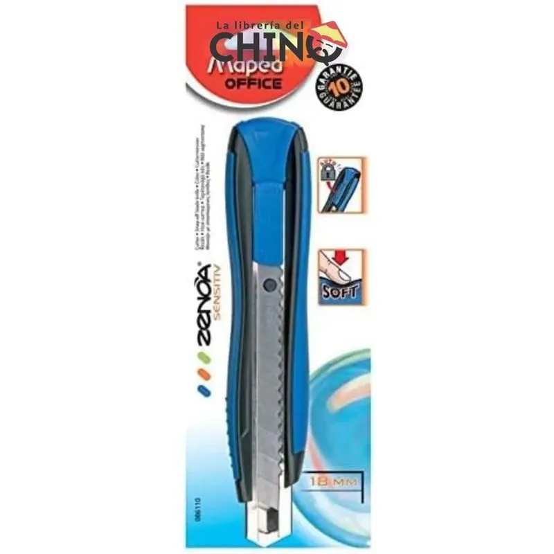 10x Cortador De Lâminas Segmentado Maped Zenoa Cor Azul Mar