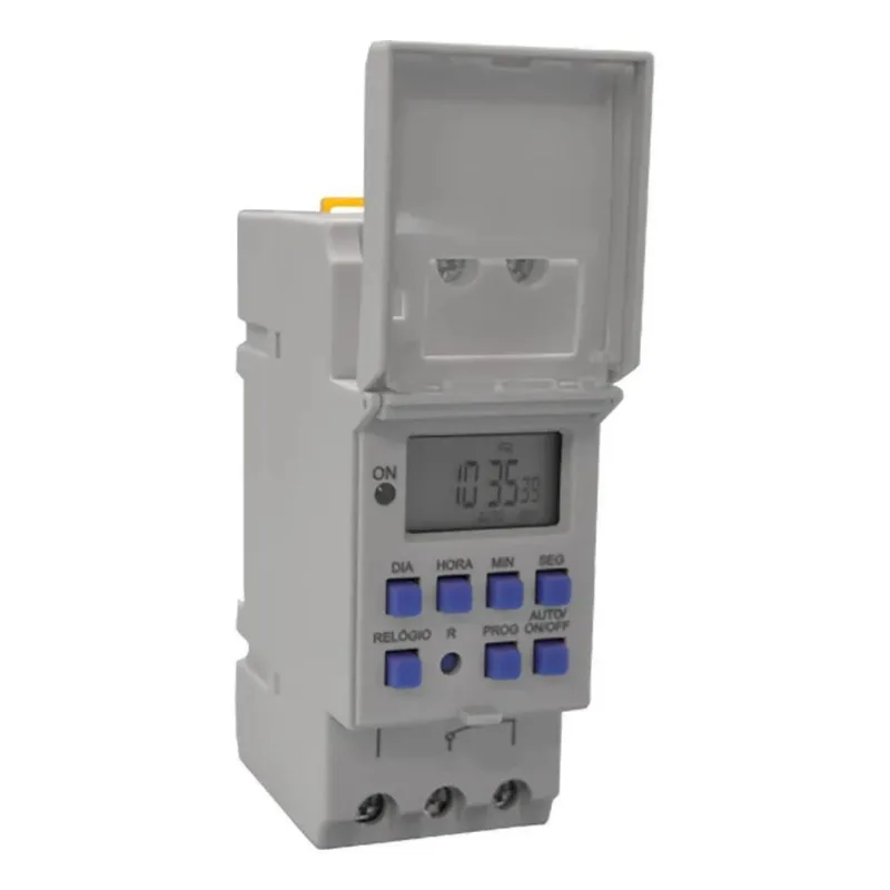 2x Timer Temporizador Digital 110v 220v Bivolt 10a Din 35mm