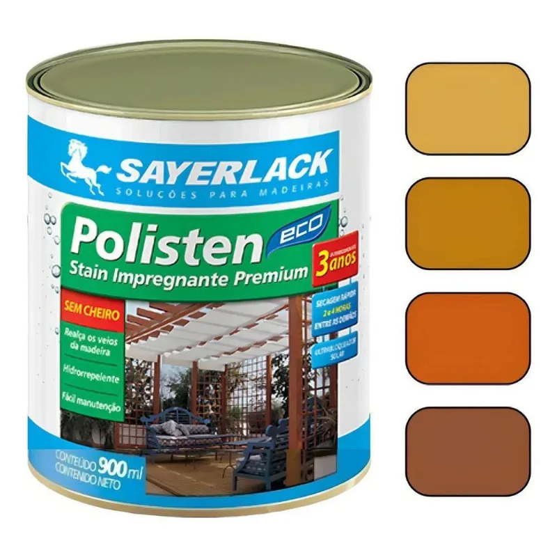 2x Verniz Polisten Base Água Acqua Eco Sayerlack 900ml Cores