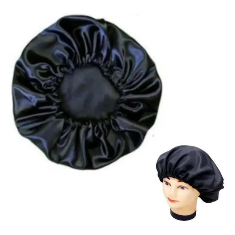 3x Touca Cetim Para Dormir Cachos Antifrizz Seda Banho