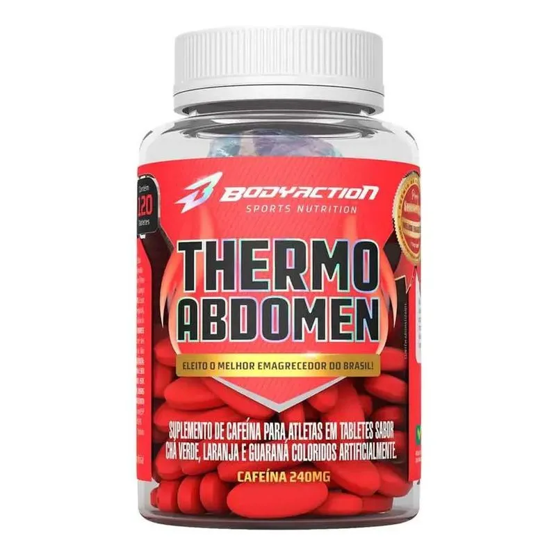 3x Thermo Abdomen Cafeína 240mg 120 Cáps - Bodyaction