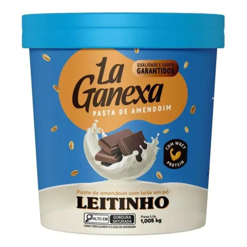 5x Pasta De Amendoim La Ganexa Sabor Leitinho 1,005kg