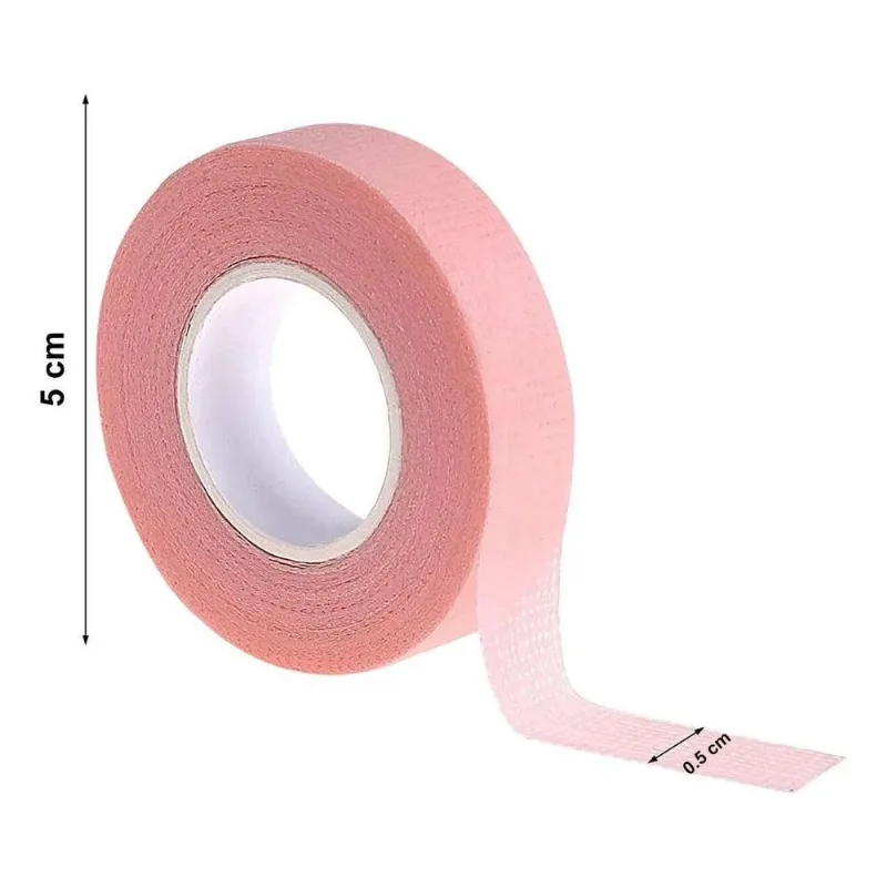 Fita Transpore Transparente Alongamento Cílios 1,2cm Salmão