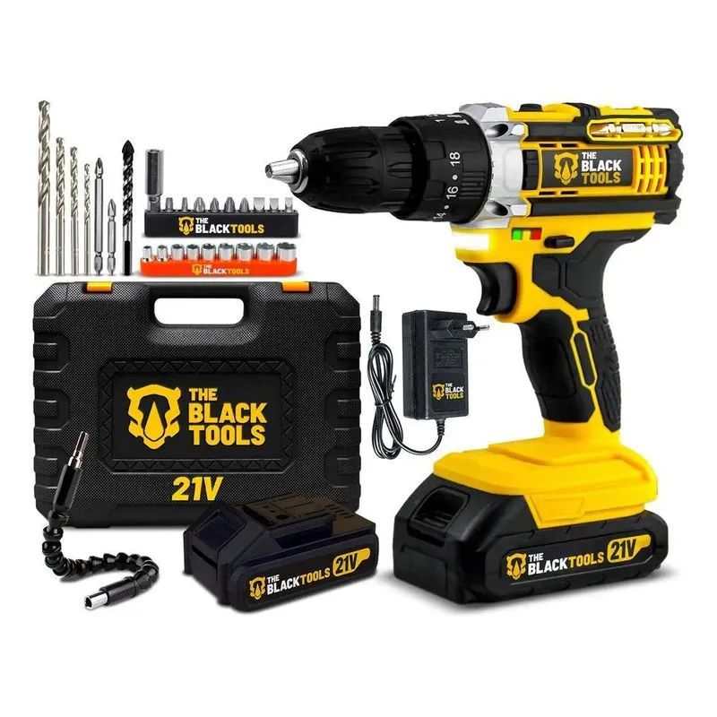 2x Furadeira Parafusadeira De Impacto 21v Com 2 Baterias Vel