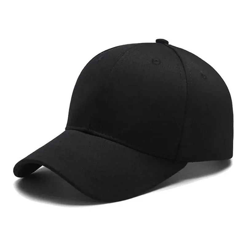 10x Boné Liso Preto 100% Algodão Unissex Aba Curva Ajuste M