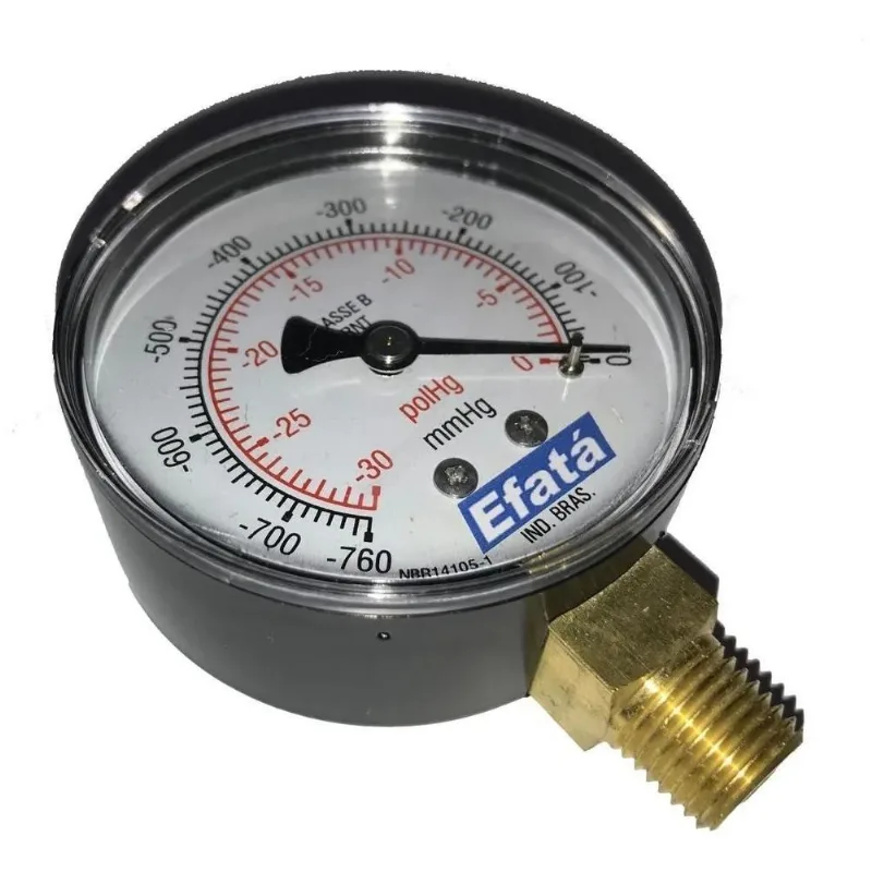 10x Vacuômetro 0 A -30'' Hg 0 A -760mmhg, 63mm, 1/4'' Npt,