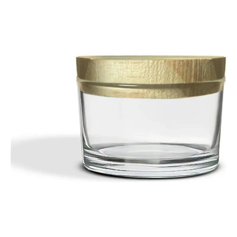 10 Potes De Vidro Vela 150ml Com Tampas De M Madeira