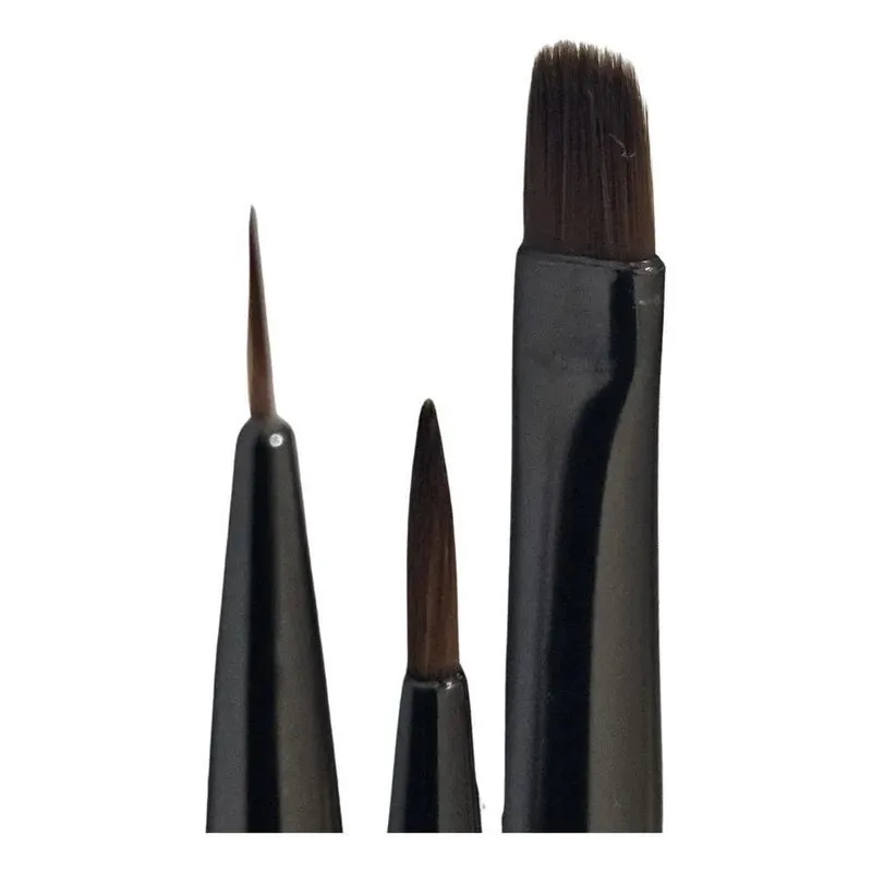 10x Kit 3 Pinceis Fino Intermediário E Lingua De Gato