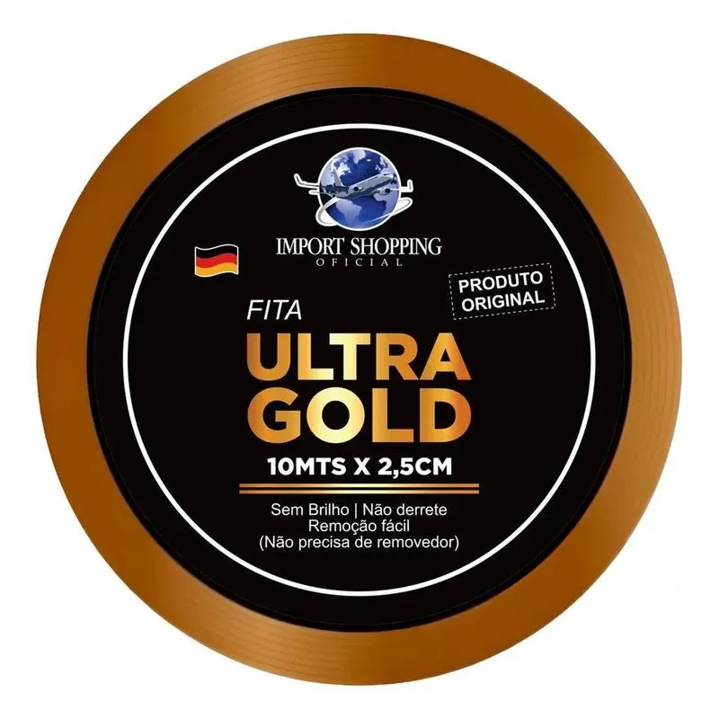 Fita Adesiva Amarela Ultra Gold Dupla Face 10mx2,5cm