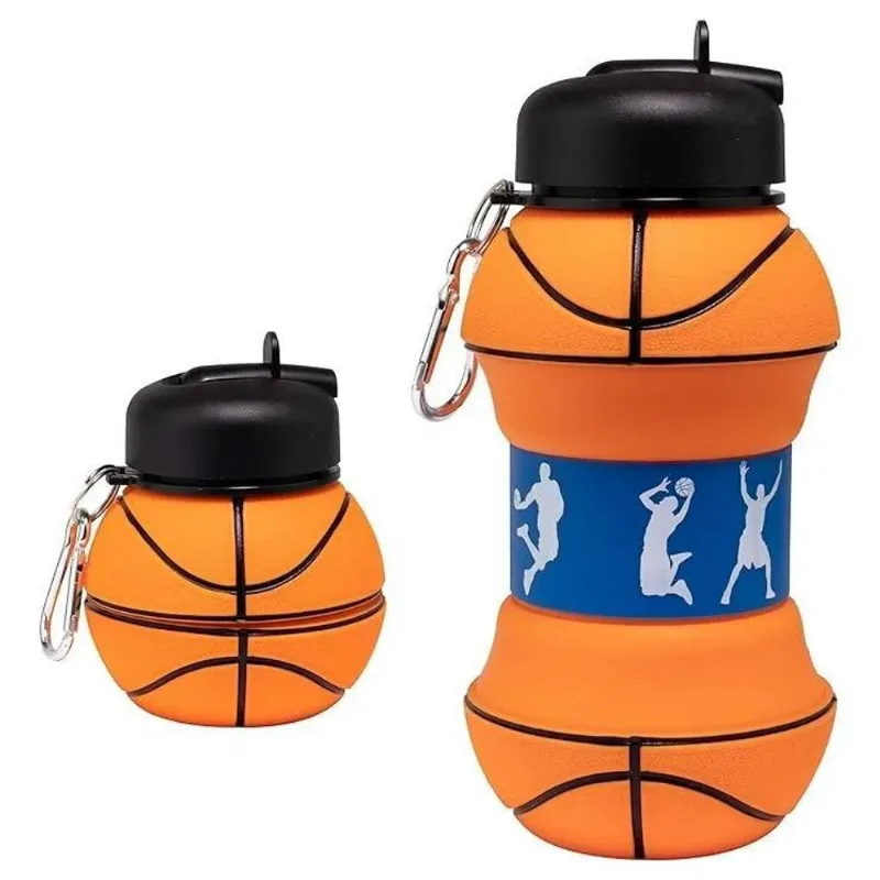 2x Vittak Garrafa Água Infantil Bola Dobrável 550ml Futebol