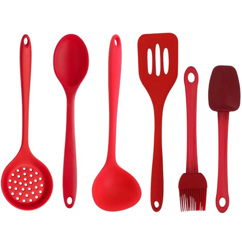 Jogo Utensílios De Cozinha Kit 6 Peças Silicone