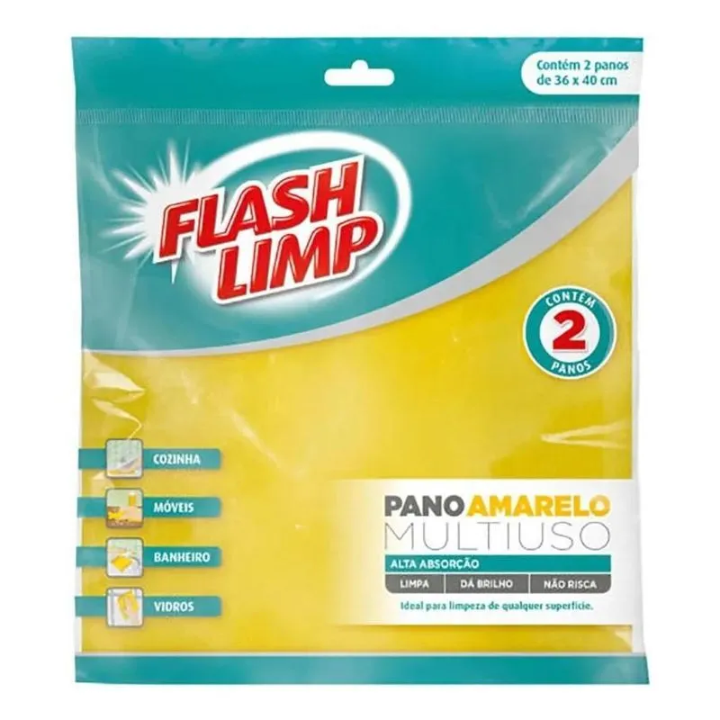 5x Flash Limp Tira Pó Limpeza Geral - Amarelo - 2 - Unidad