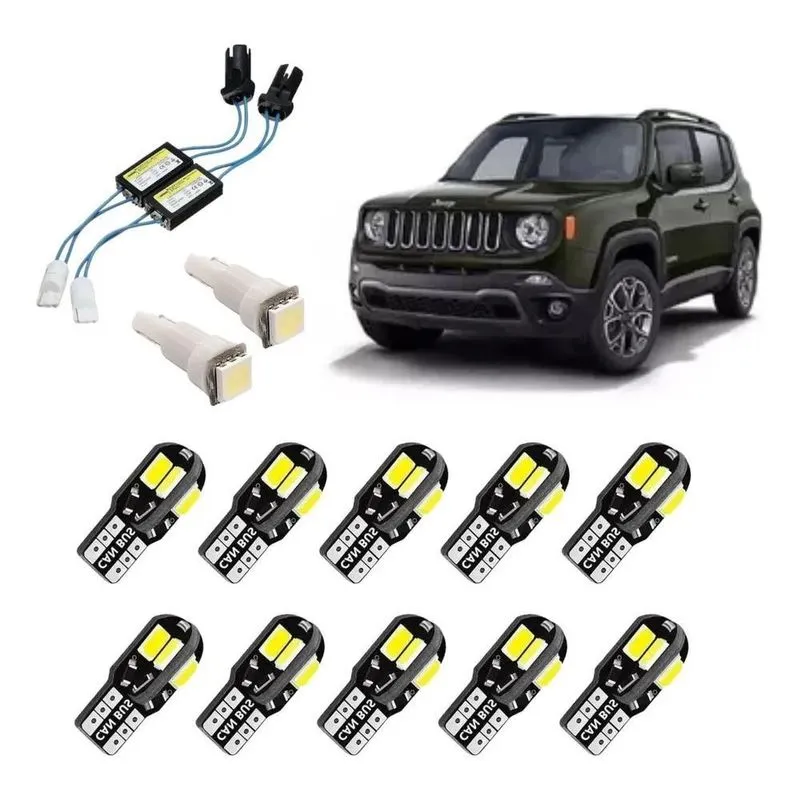 2x Kit Led Jeep Renegade 5000k Internas Placa Sem Erros Pain