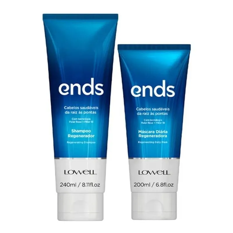 2x Ends Lowell Kit Shampoo 240 Ml + Máscara Regeneradora 200