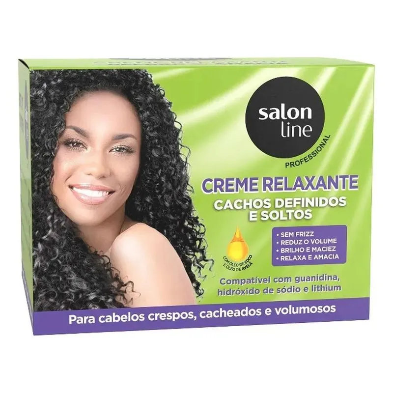 5x Creme Relaxante Cachos Definidos Coco E Avelã Salon Line