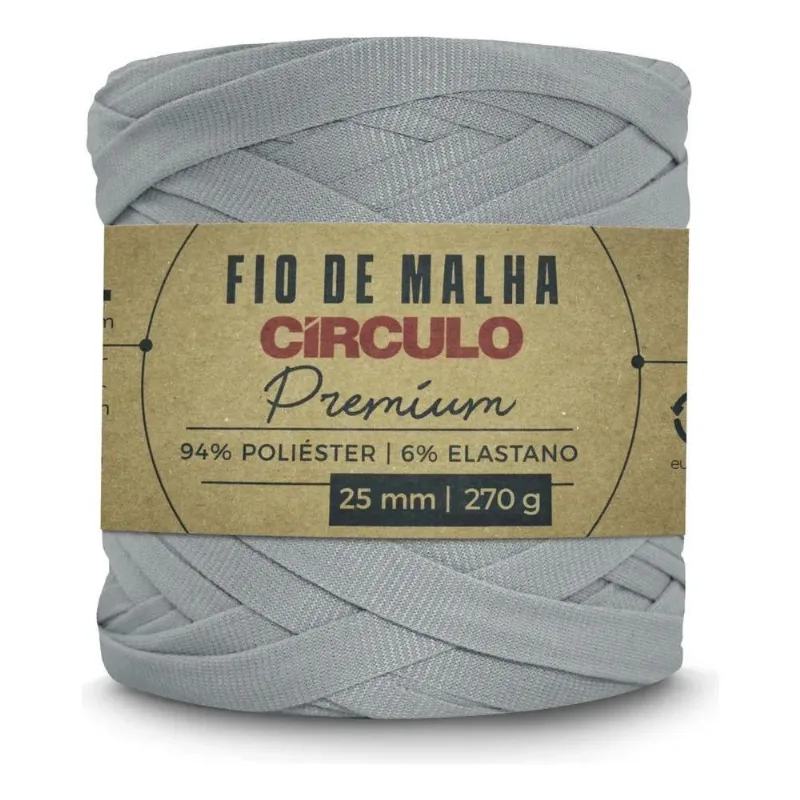 Fio De Malha Premium Circulo 25mm 140m Croch Cinza/ Cromio