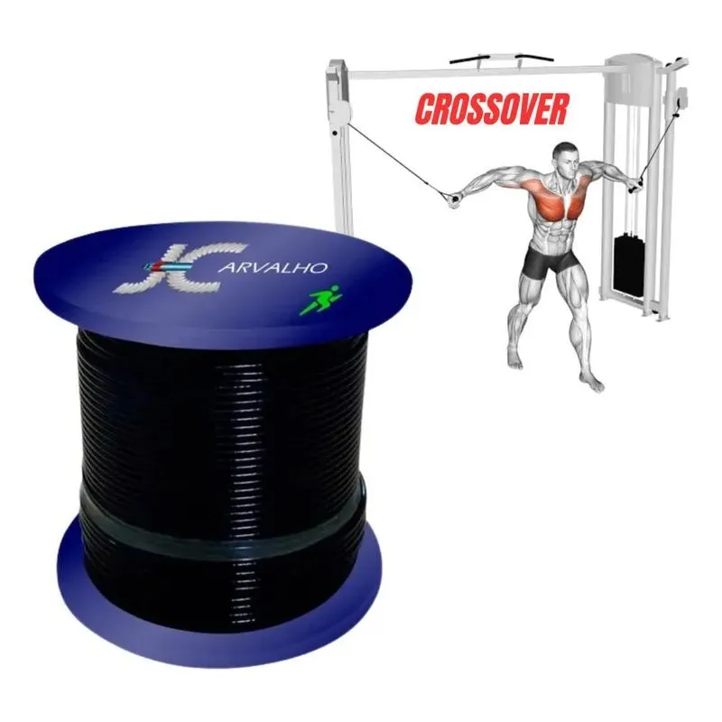 2x 100m Cabo Aço 1/8 6x19 Revestido Nylon Academia Resistent