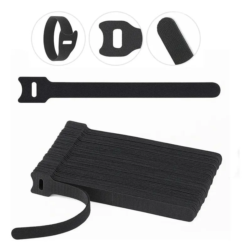 5x Kit 50 Presilha 30cm Fita Abraçadeira Organizador Cabos F