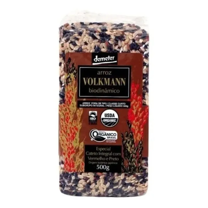 5x Arroz Cateto Integral Orgânico Preto Com Vermelho Volkm