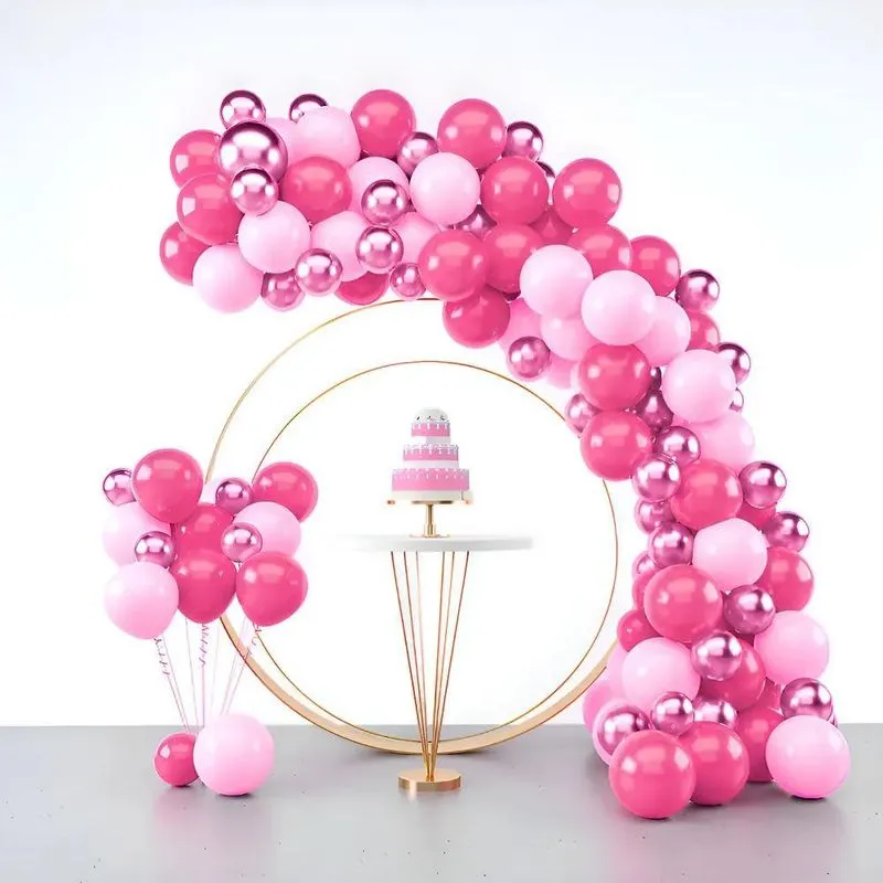 Kit 150 Balões Bexiga Rosa Claro + Pink + Rosa Metalizado