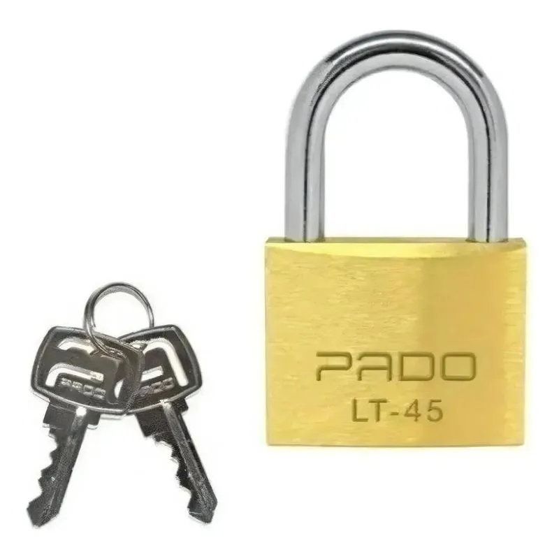 5x Cadeado De Latão Pado Lt - 45mm 2 Chaves Não Enferruja