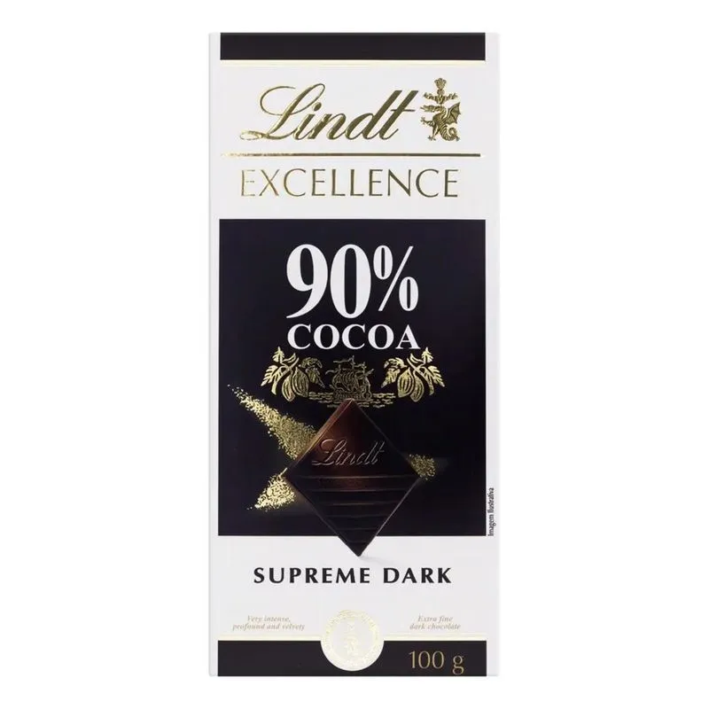 5x Chocolate Amargo 90% Cacau Excellence Lindt Amargo Com