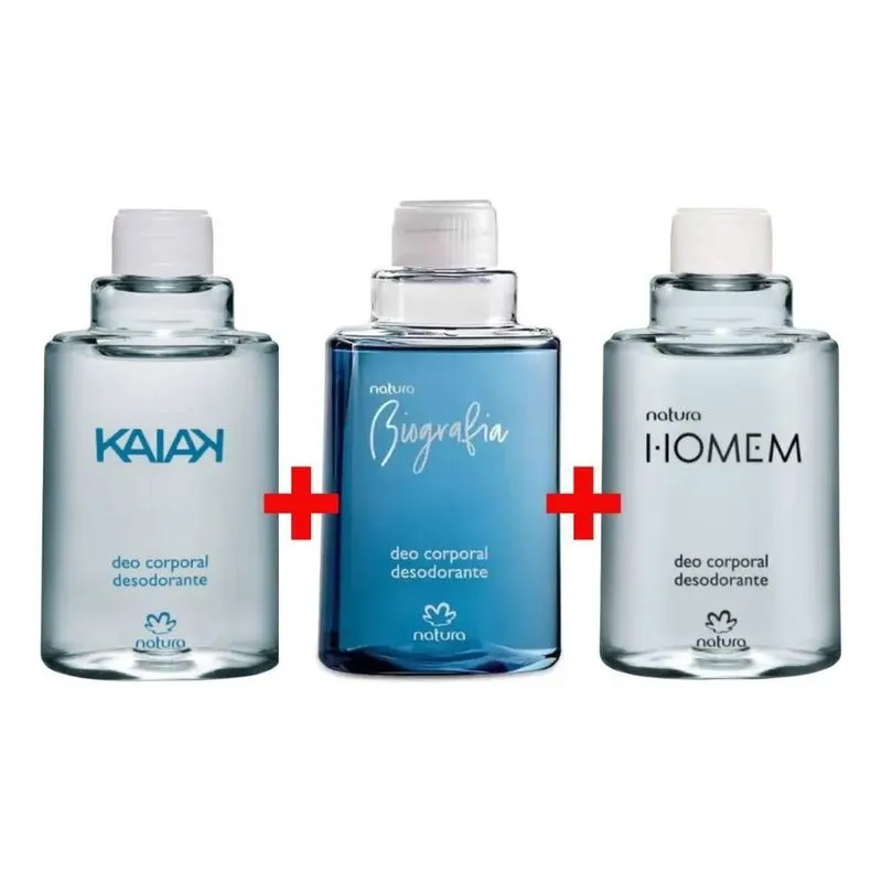 2x Natura Refil Deo Corporal Masculino 03 Unidades 100ml Cad