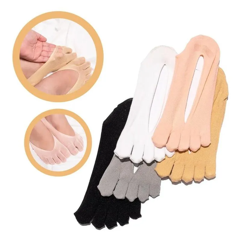 Kit 5 Pares De Meias Compressão Dedo Ortopédicas Femininas