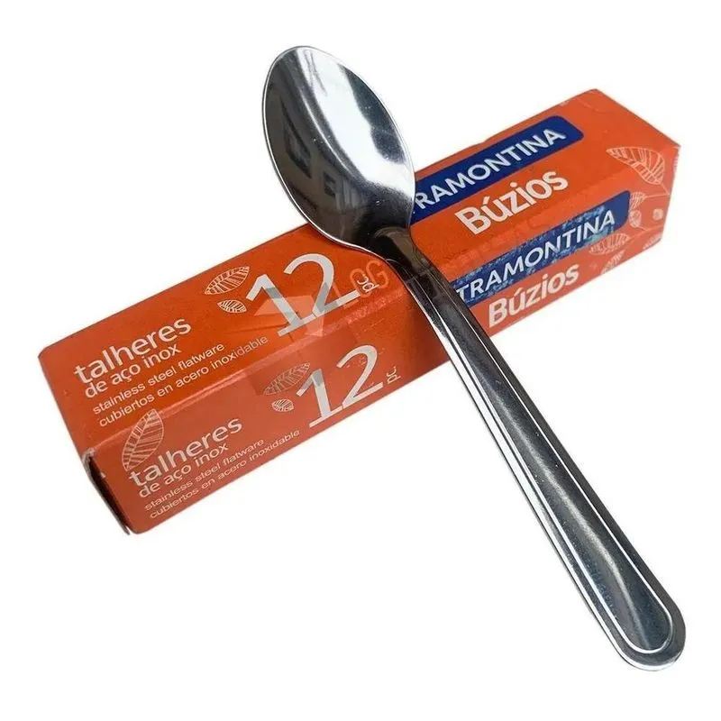10x Kit Colher Para Sobremesa 12 Pç Búzios Inox - Tramontina