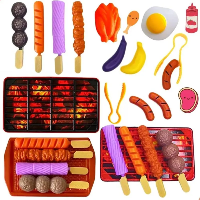 Brinquedo Kit Cozinha Infantil Churrasco Espeto Churrasqueir