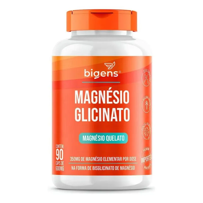 Magnésio Glicinato Quelato 350mg Elementar, 90cps Bigens Sab