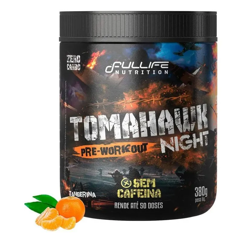 10x Pré Treino Sem Cafeina Zero Carbo Tomahawk Night 380g S