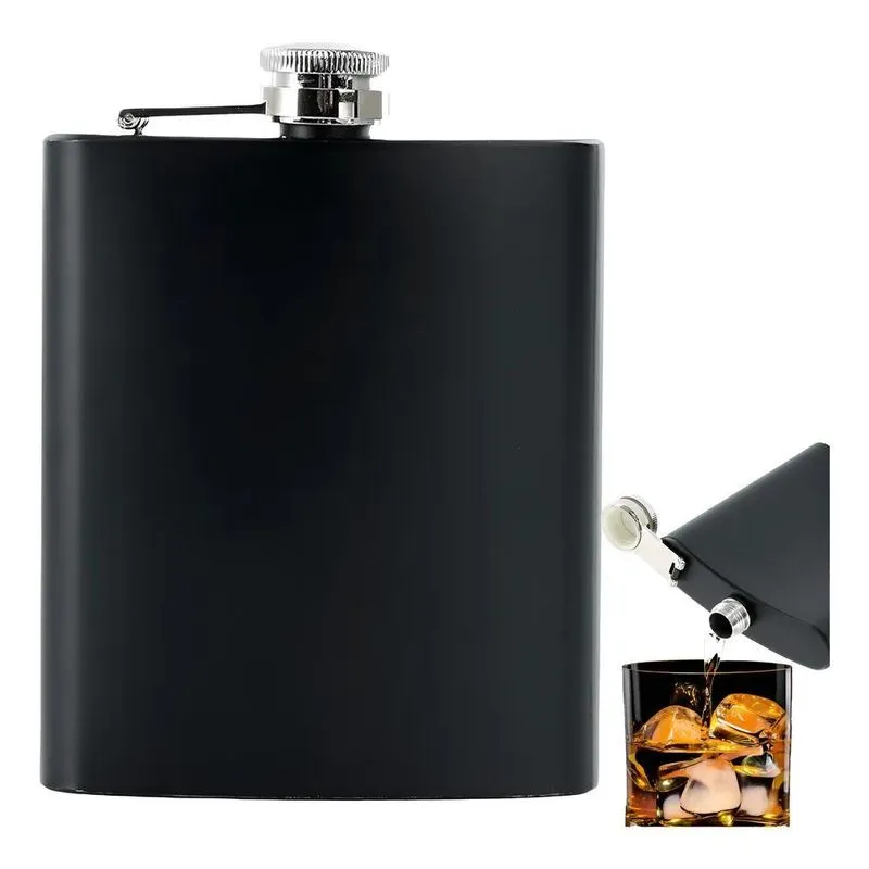 5x Cantil Inox Frasco 210ml Garrafa Whiskeira Whisky Bolso B