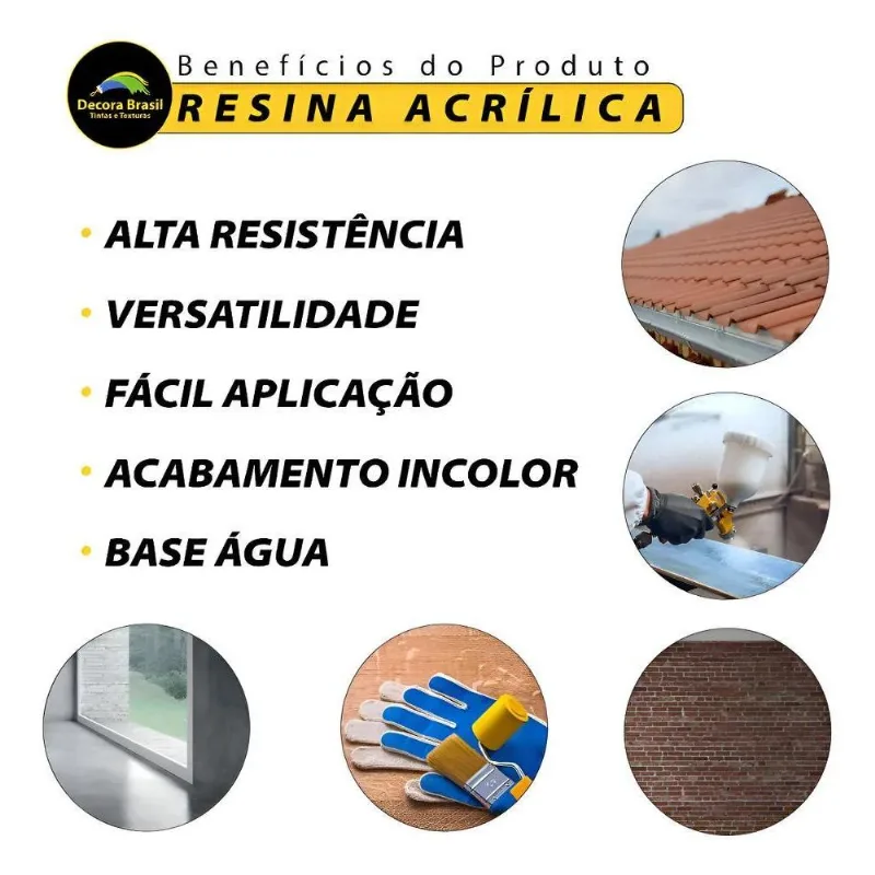 Resina Acrílica Base Água 3,6l Decora Brasil Cor Incolor