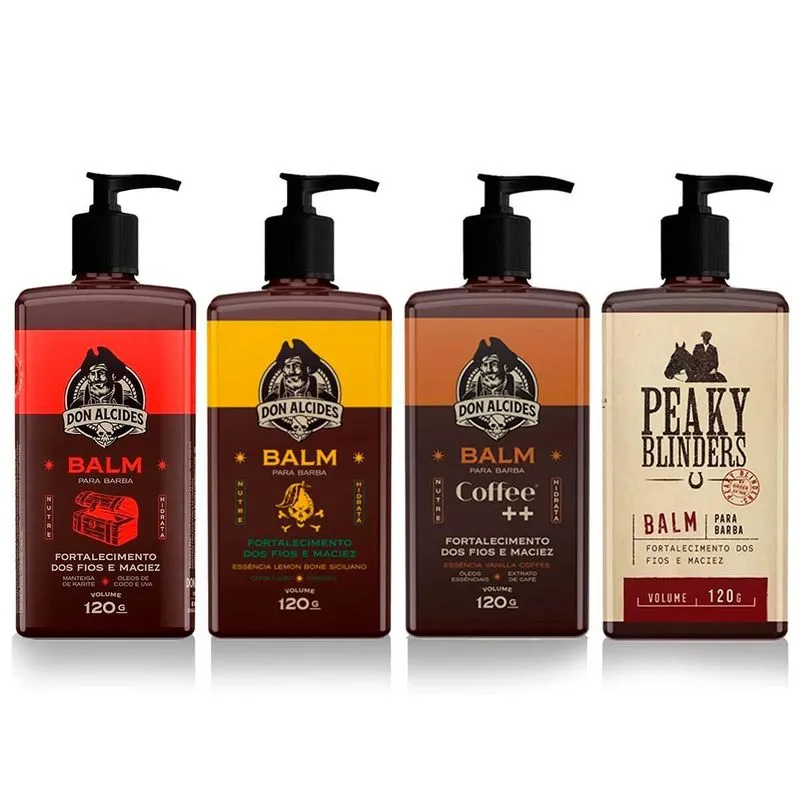 4x Balm Barba Negra Lemon Coffee Peaky Blinders Don Alcides