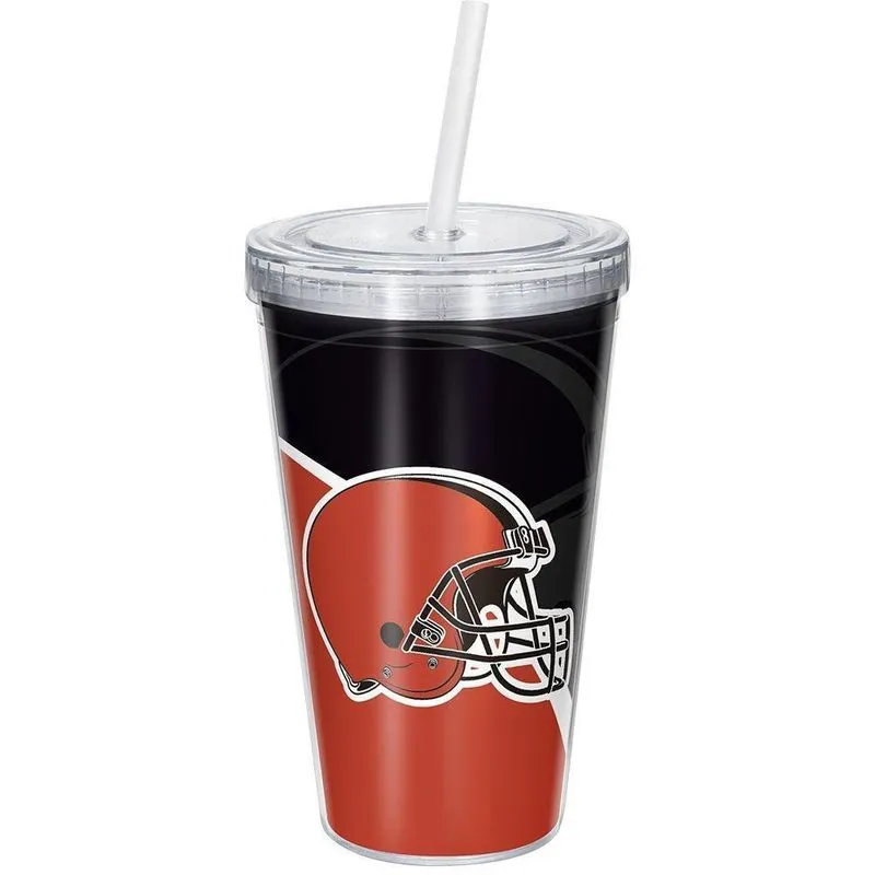 Copo Com Canudo Luxo Nfl Cleveland Browns