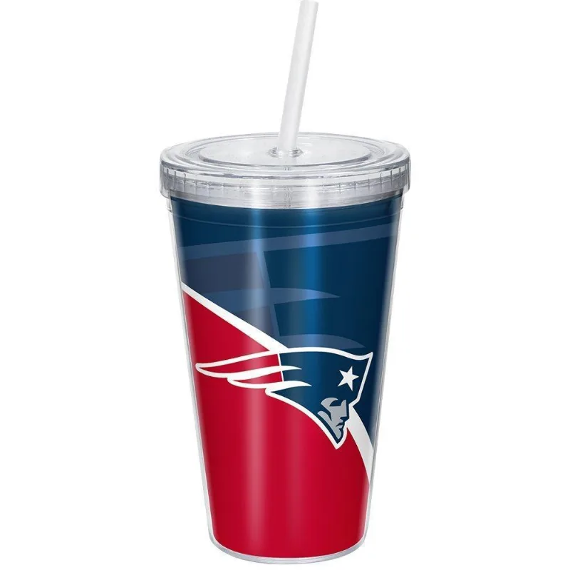 Copo Com Canudo Luxo Nfl New England Patriots