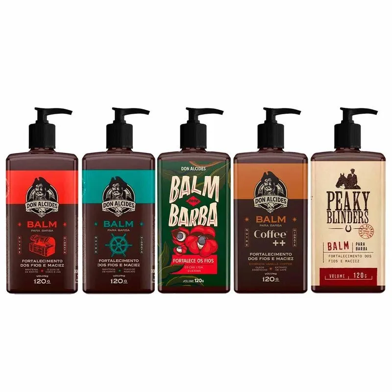 5x Balm Barba Negra Calico Guaraná Coffee Peaky Don Alcides