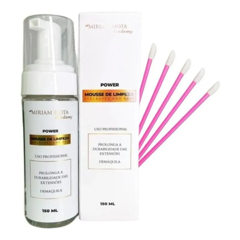 5x Mousse De Limpeza Miriam Mota Power Extensão De Cílios 15