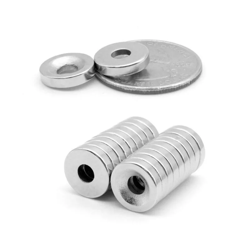 Imã Neodímio Anel 8x8mm Furo 3mm 100 Unid - Força Magnética