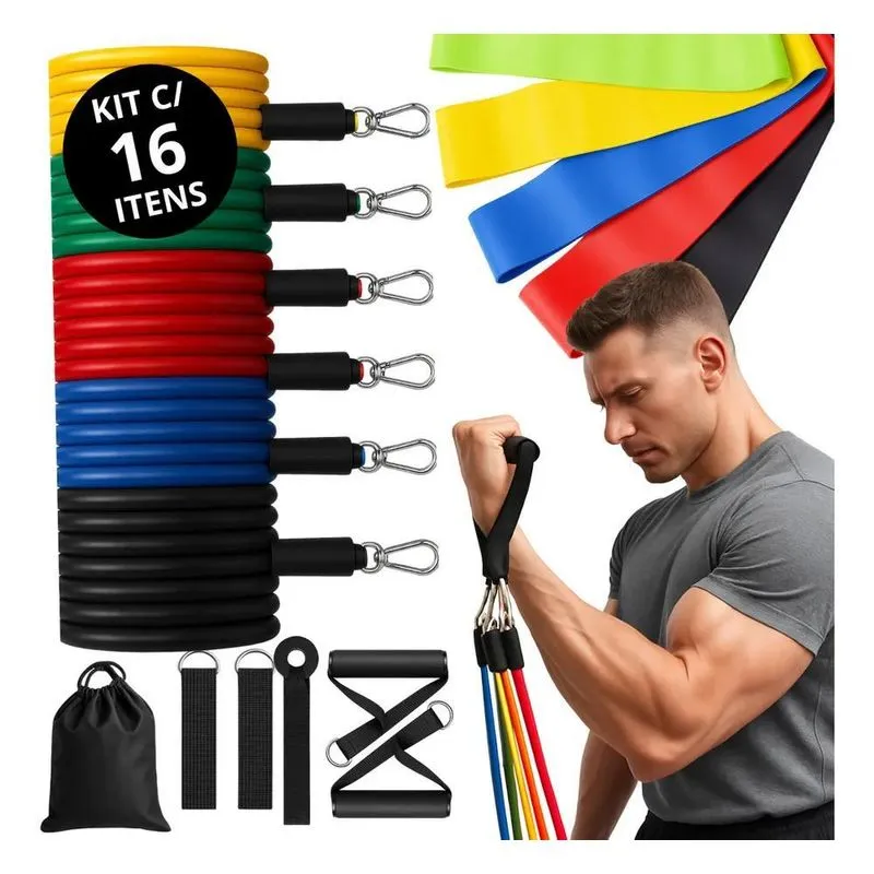 5x Piva Store Kit 5 Mini Band + Kit 11 Elastico Extensor Tre