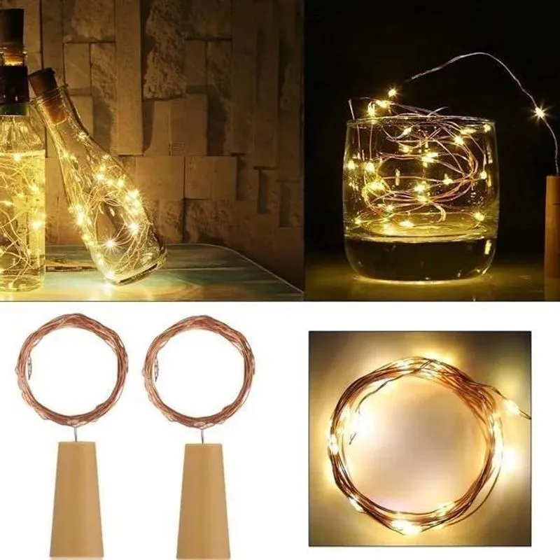 5x Rolha Com Fio Luz De Fada Led Para Garrafas Cor Da Luz Br
