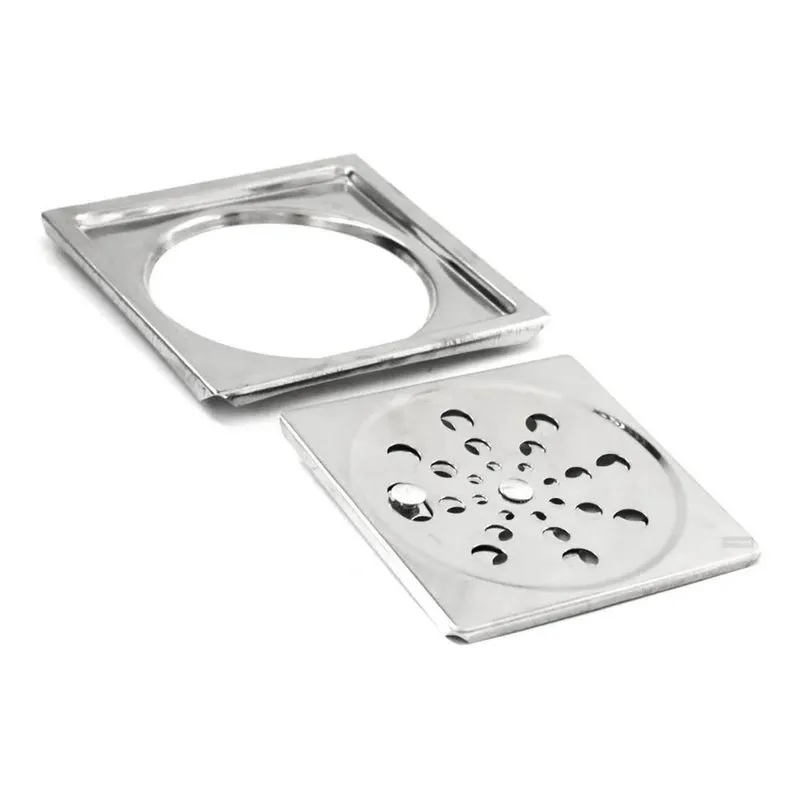 10x Grelha + Porta Grelha Quadrado 10x10 Inox Para Banheiro