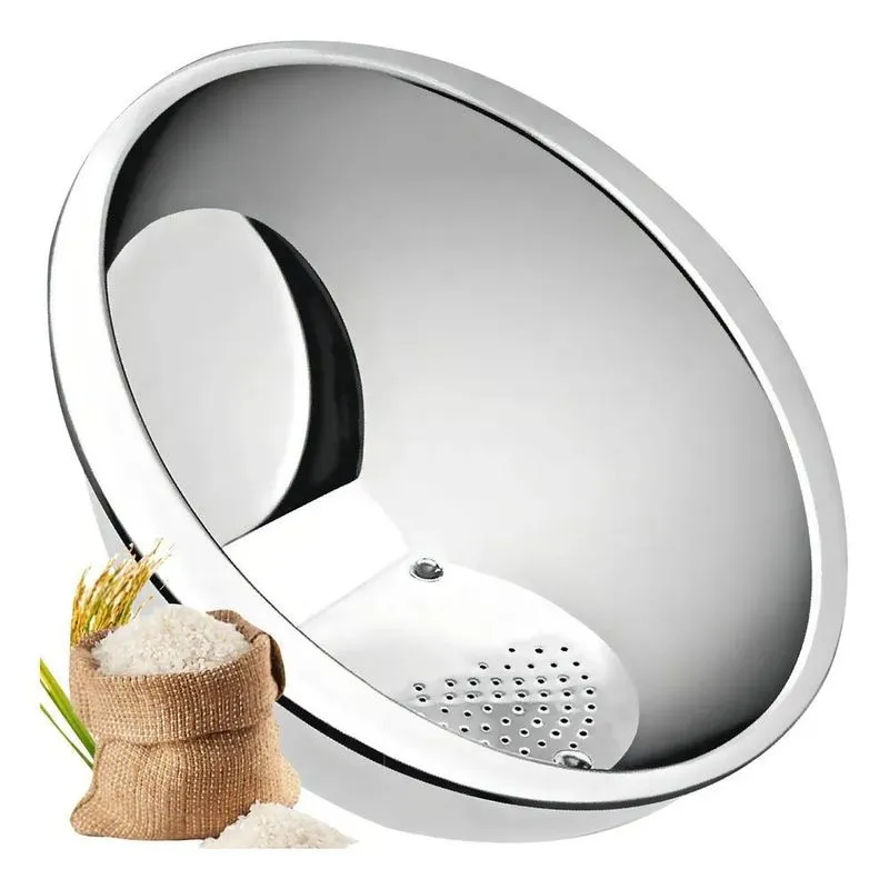 5x Escorredor Lavador De Arroz Massa Legumes Inox Alimentos