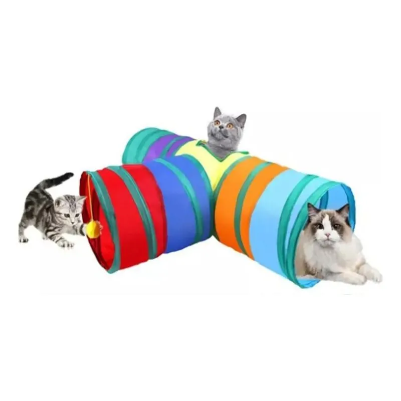 10x Túnel Labirinto Para Gatos Cães Interativo Cat Brinqued